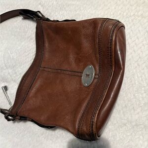 Fossil Brown Leather Tote Bag